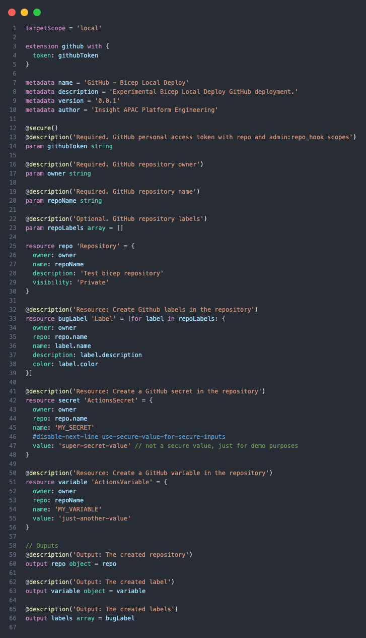 Bicep GitHub Deploy