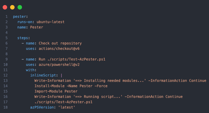 GitHub Pester Code