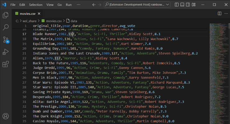 Rainbow CSV