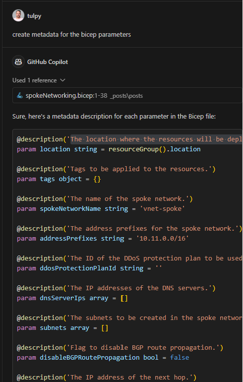 GitHub Copilot Chat metadata