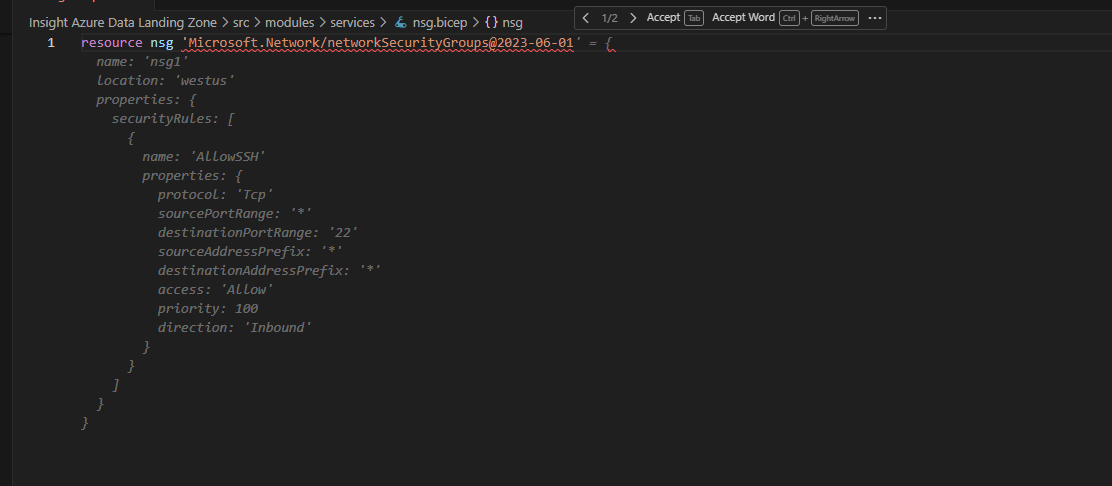 autocomplete nsg