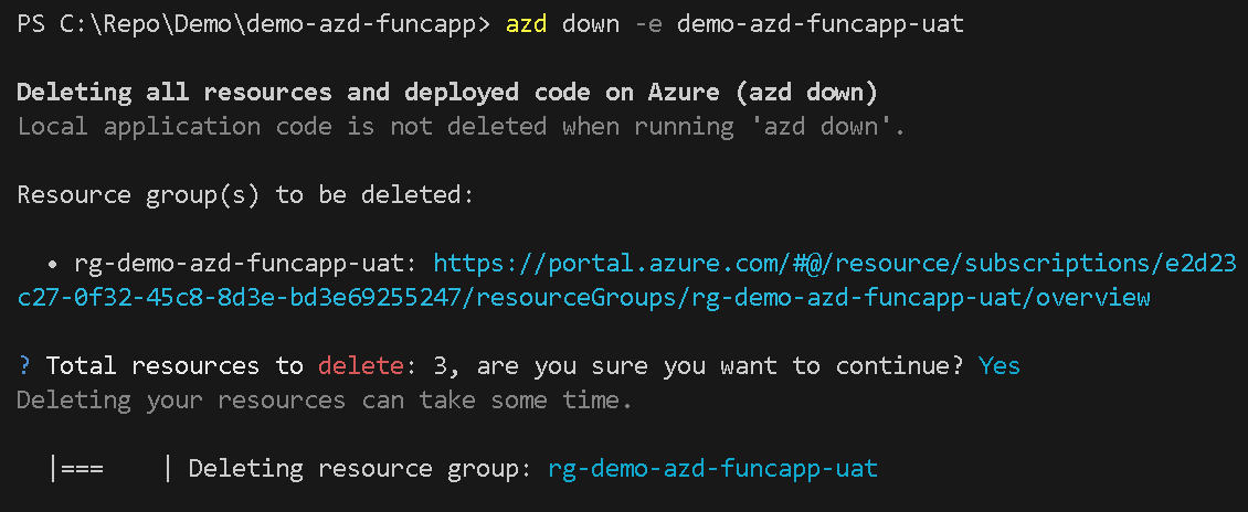 Delete resource
