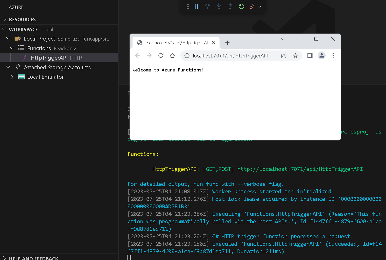 Run Function App
