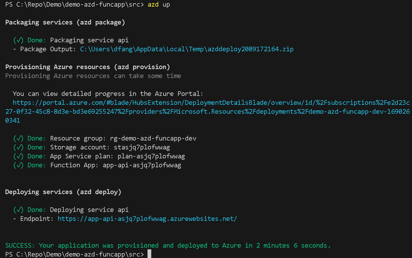 Infra and code deployed