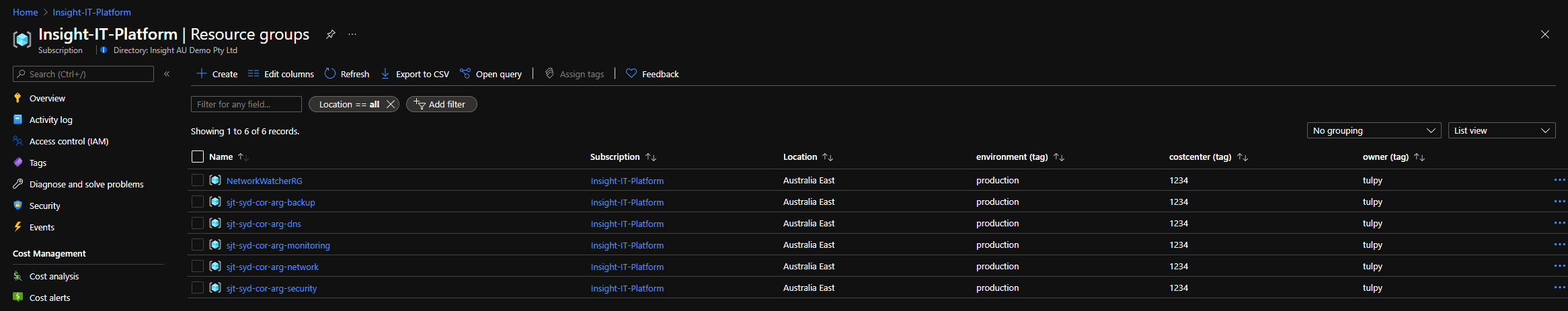 Insight Azure Foundations Resource Groups Insight Azure Foundations Resource Groups