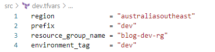 Dev TFVars